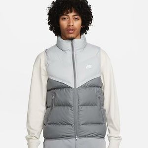 Nike Mens Storm Fit Windrunner Insulated Full Zip Vest FB8193-077 Gray XL